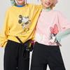 Li Ning X Disney Collaboration Sports Fashion Series Mickey Print Loose Sports Crewneck Sweatshirt Women sweatshirt Milk-Candy-Yellow AWDR330-2