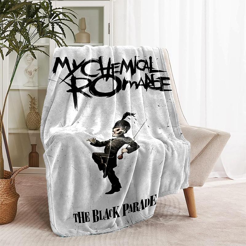 1pc Blanket My Chemical Romance The Black Parade Print Design, Lightweight Blanket for Sofa, Bed- Soft &Warm, Gift for All Seasons like Christmas, Hal