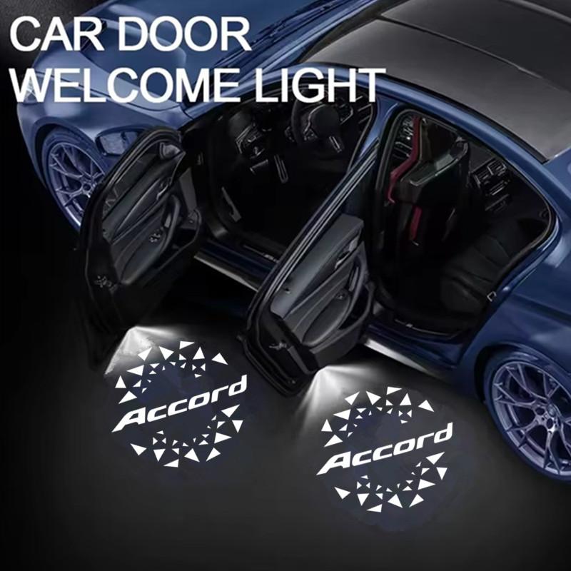 2PCS LED Car Interior Door Logo Projector Welcome Ghost Shadow Light Accessories For Honda New Accord 2014 2015 2016-2024
