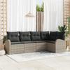 5-piece Garden Sofa Set with Light Grey Cushions In Poly Rattan 3354711