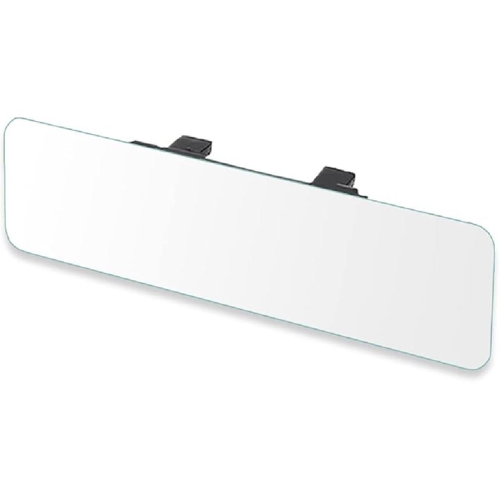 SkycropHD Frameless Rear View Mirror Interior Panoramic Wide Angle Mirror Eliminate Blind Spots For Car SUV Truck – Flat,11.8In (White)