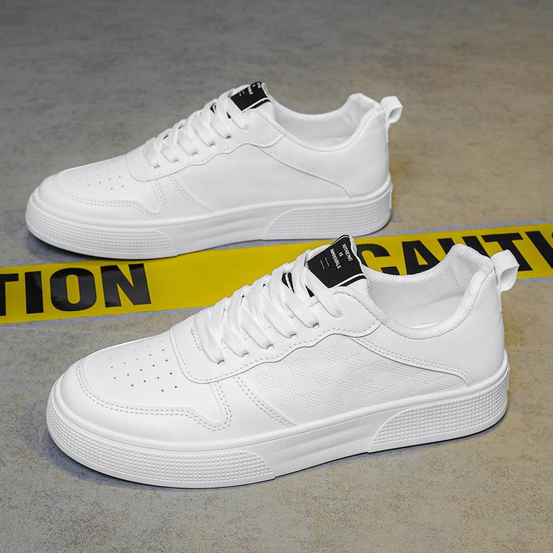 Мужская обувь Летние дышащие кожаные туфли белого цвета Модные универсальные спортивные повседневные туфли Мужские низкие модные брендовые туфли для мужчин