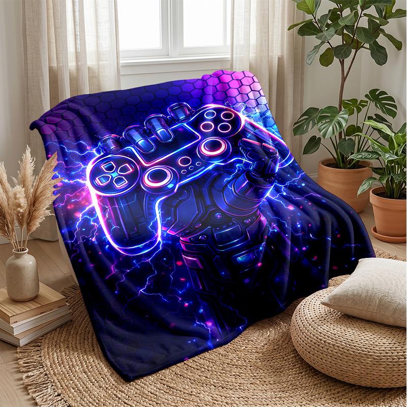 Robotic Hand Holding Game Controller Theme blanket Lightweight Warm Flannel Blanket Decorative Throw Blanket for Home Decoration