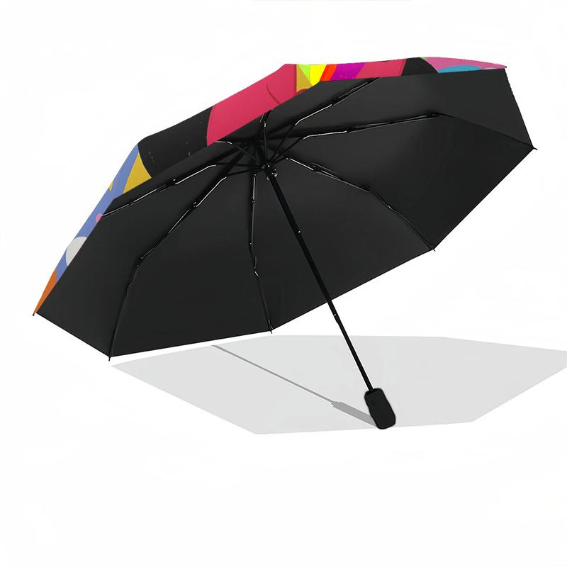 Minnie Mouse, Colorful Background Automatic Opening and Closing Umbrella, Compact Travel Umbrella, Lightweight and Portable, Suitable for Be