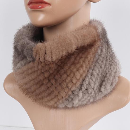 Новые женские зимние шарфы из натурального меха норки, повязки на голову, эластичный вязаный шарф из натурального меха норки, толстая теплая женская меховая шаль с кольцом