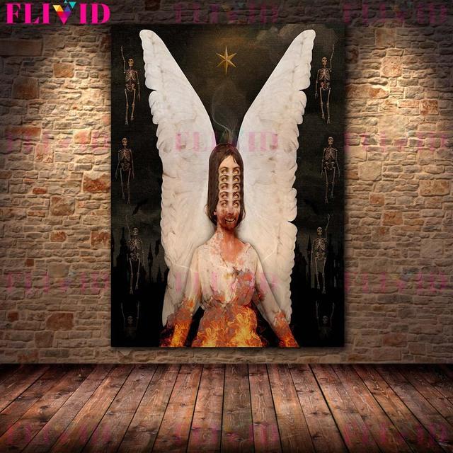 Сюрреалистический художественный постер Dark Demon Terror Art и печатная стена с портретом готического призрака