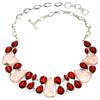 Серебряное ювелирное ожерелье с родохросоритом и гранатом 16-18''
