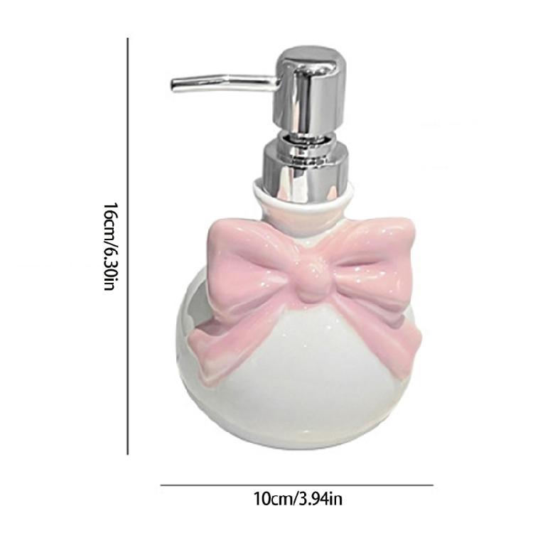 Практичный керамический диспенсер для ванной с нажимным насосом, декоративный бантик, органайзер для мыла, бутылка, необходимый элемент домашнего спа
