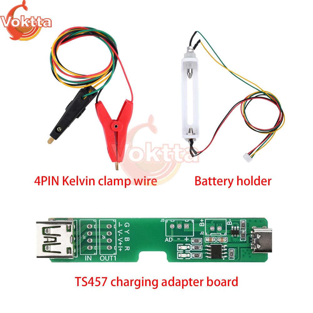 TS457 DC5V Тестер внутреннего сопротивления напряжения 5 комплектов Запись измерений вольтметра 4-проводной тестер аккумулятора с зажимом Кельвина