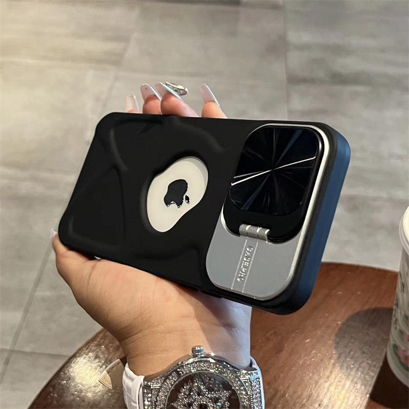 Модный магнитный чехол с логотипом и отверстием для iPhone 11 12 13 14 15 Pro Max Plus, защитный флип-кронштейн для объектива, мягкий силиконовый чехол Magsafe