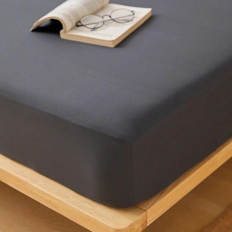 Хлопковая простыня с резинками, однотонные, нескользящие, прочные наматрасники для двуспальной кровати размера «king-size», 140/160/200/220 см