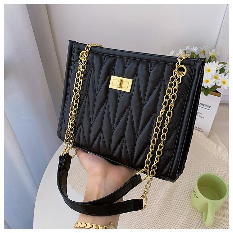 Текстура вышивки ромбом 2025 осень новый тренд мода большая вместимость простая цепочка плечевая сумка мессенджер женская