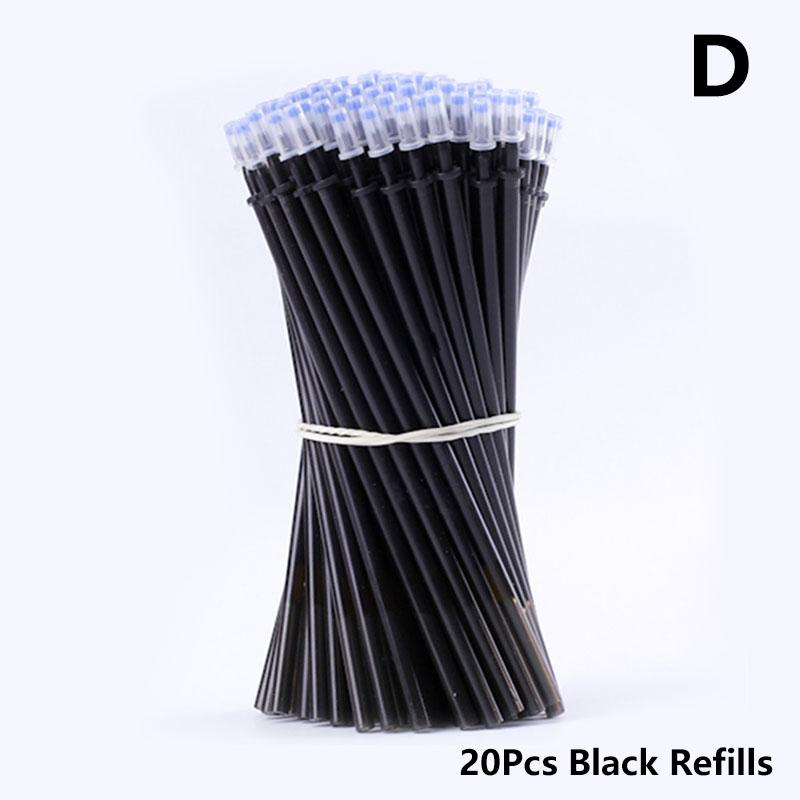 0,5 мм сине-черные канцелярские принадлежности 20 шт. моющийся ластик для школьных офисных ручек сменные стержни для стираемых ручек набор