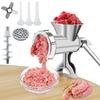 Manual Meat Grinder with Handle Meat Crank Rustproof Meat Grinder Sausage Maker Table Mount Pork Mincer with 3 Sausage Maker