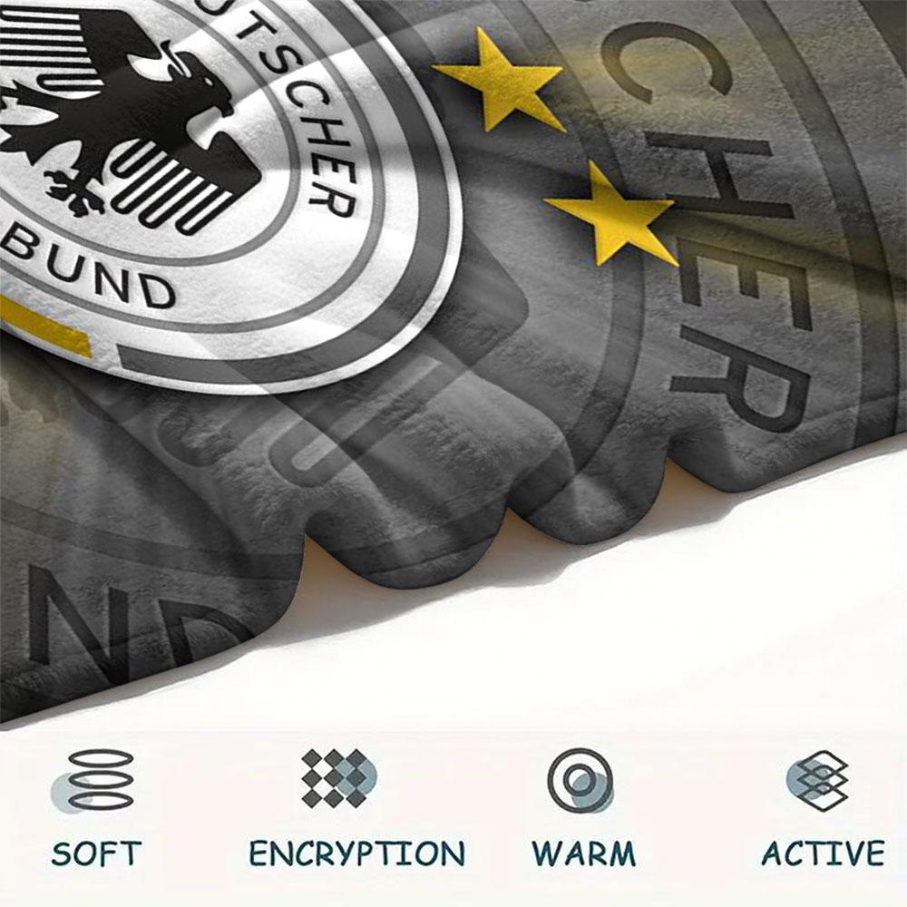 1PC Germany National Football Team Patterned Flannel Blanket Suitable For All Seasons for Home Decor Warmth and Comfort Gifts Holiday Present