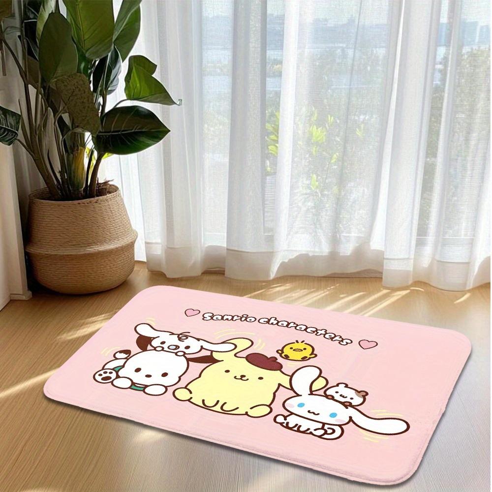 1pc Premium Flannel Creative Doormat, Non-Slip Bottom Mat with Sanrio Cartoon Character Collection Design, Soft and Comfortabl