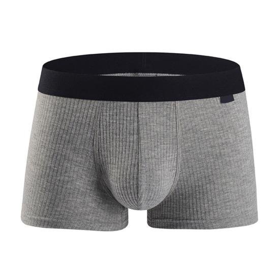 Мужские трусы-боксеры средней талии U-образные ребристые шорты трусы дышащие эластичные удобные трусы
