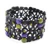 [I2163] - Designer Bracelet 'Sissi' Green Purple Black