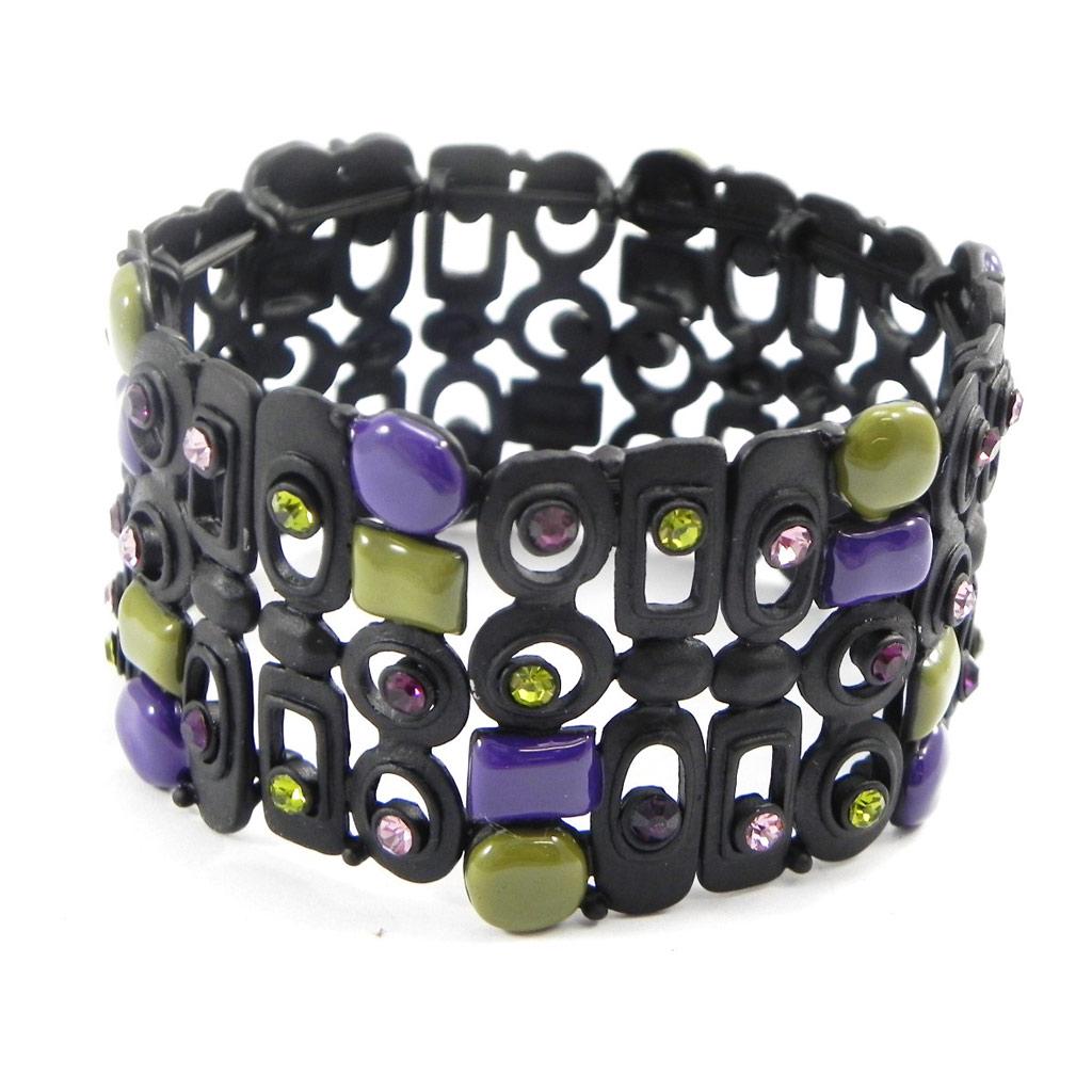 NOA [I2163] - Designer Bracelet 'Sissi' Green Purple Black
