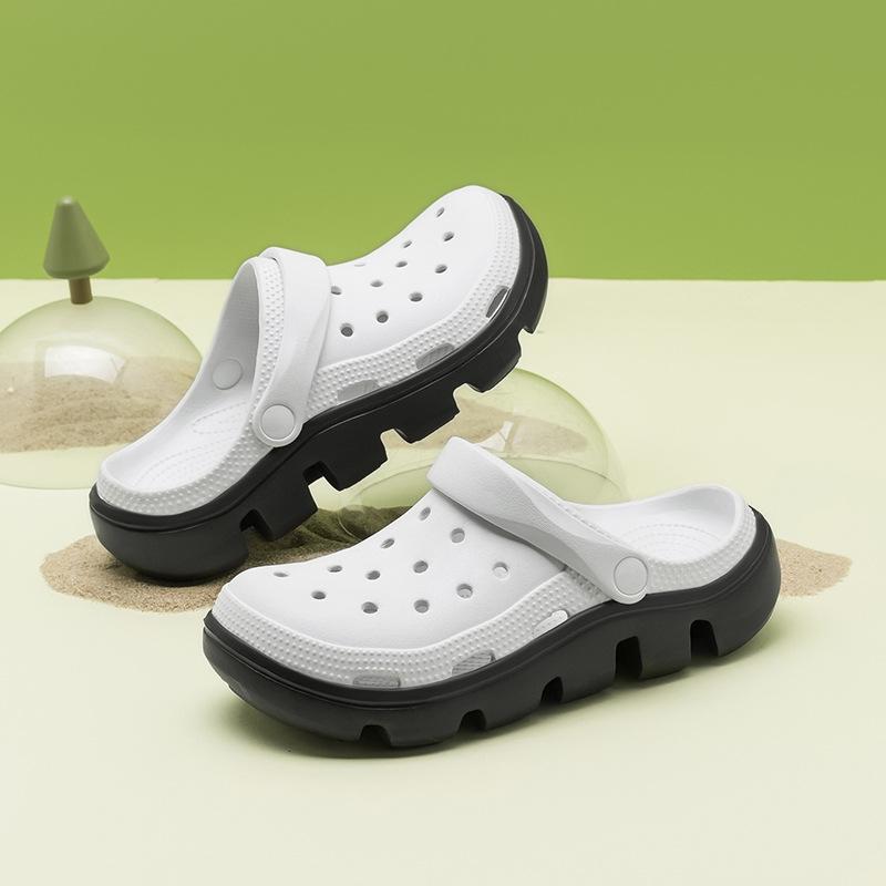 Мужские сандалии Садовая обувь Платформа Закрытый носок EVA цельное литье Два с половиной способа носки Прохладные шлепанцы