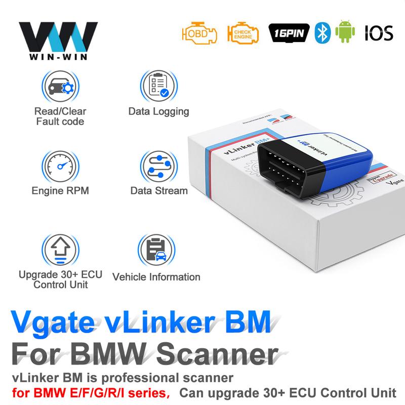 Vgate vLinker BM ELM327 V2.2 For Bimmercode Scanner OBDII Bluetooth 4.0 OBD 2 OBD2 Car Diagnostic ELM 327 V1 5 Auto Tool