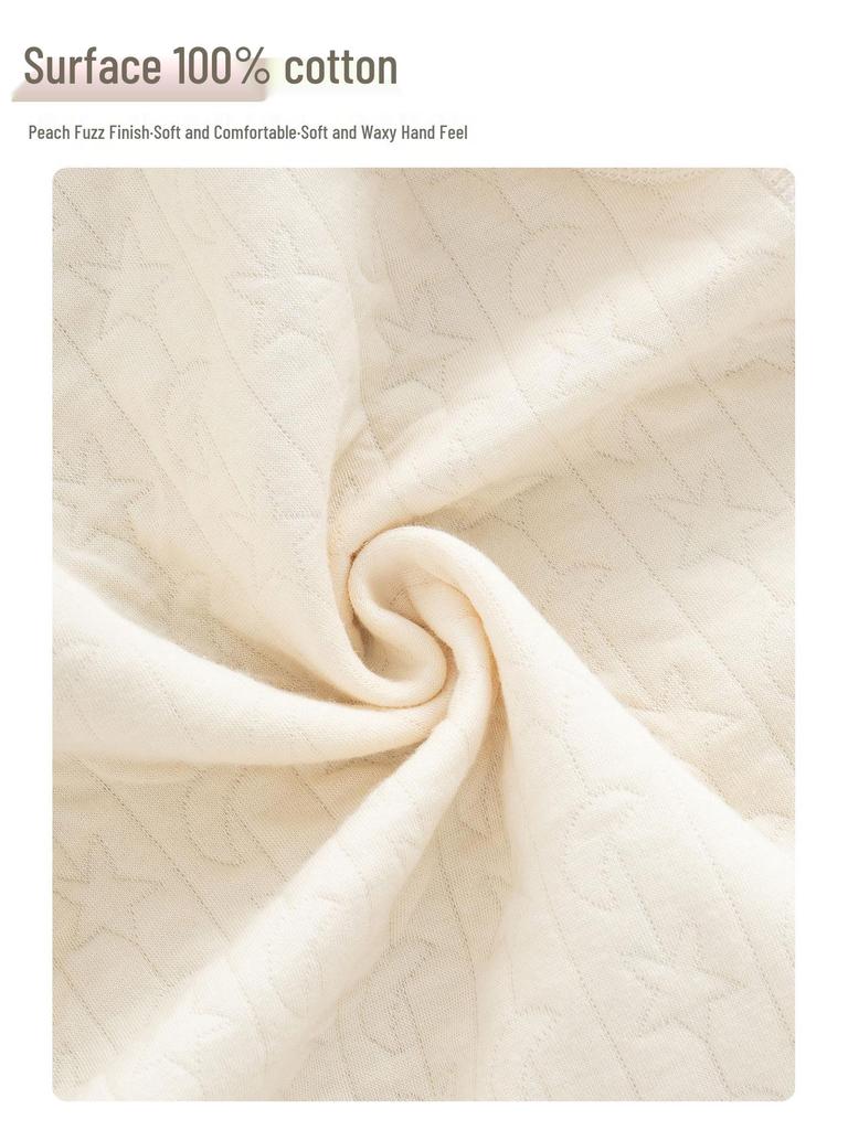 Infant Quilted Cotton Romper: Autumn-Winter, Warm Three-Layer Design, Size 90, Stylish & Cozy