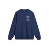 Li Ning Sports Lifestyle Series Letter Print Crew Neck Pullover Sweatshirt Unisex Sweatshirt Deep-Navy AWDU797-5