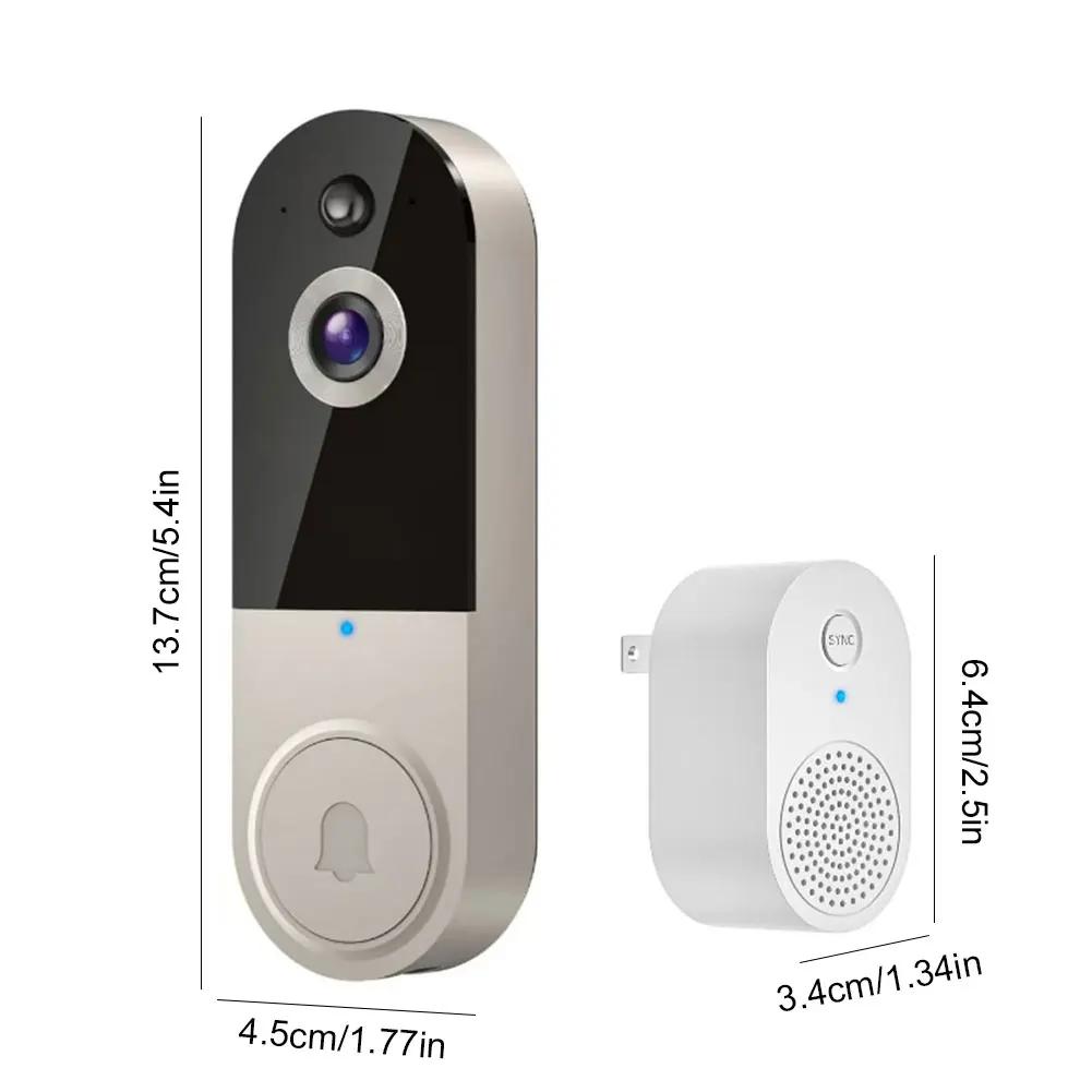 1080P Video Doorbell Camera 2-Way Audio Wireless Doorbell WIFI HD Camera Motion Detection for Home Security Outdoor Door Bell