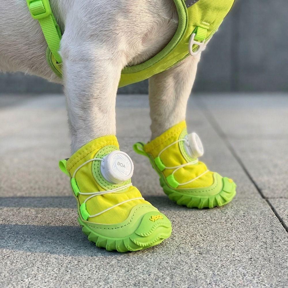 4PCS Anti-Slip Pet Mesh Boots Breathable Pet Paw Protector Wear-resistant Dog Sneakers  Daily Wear