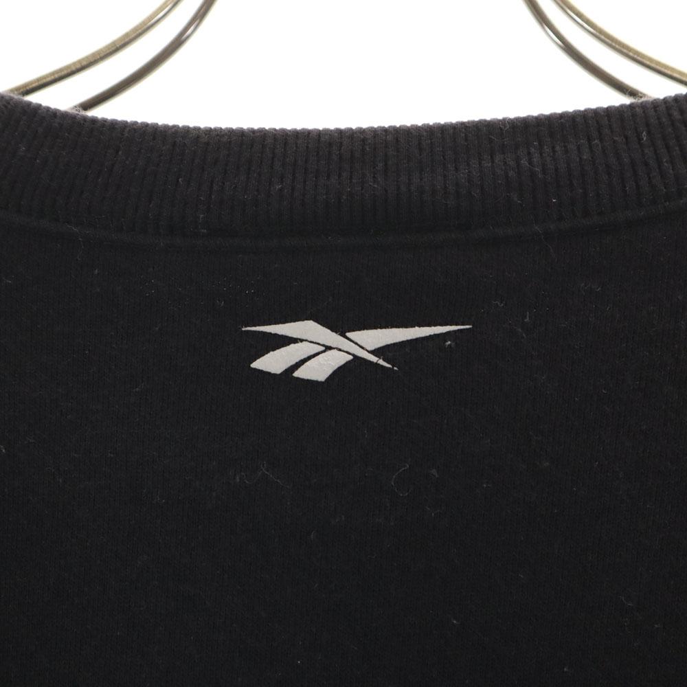 Reebok 90-е Старый Тренировочный лонгслив L Черная серия Начес сзади Мужской Б/у