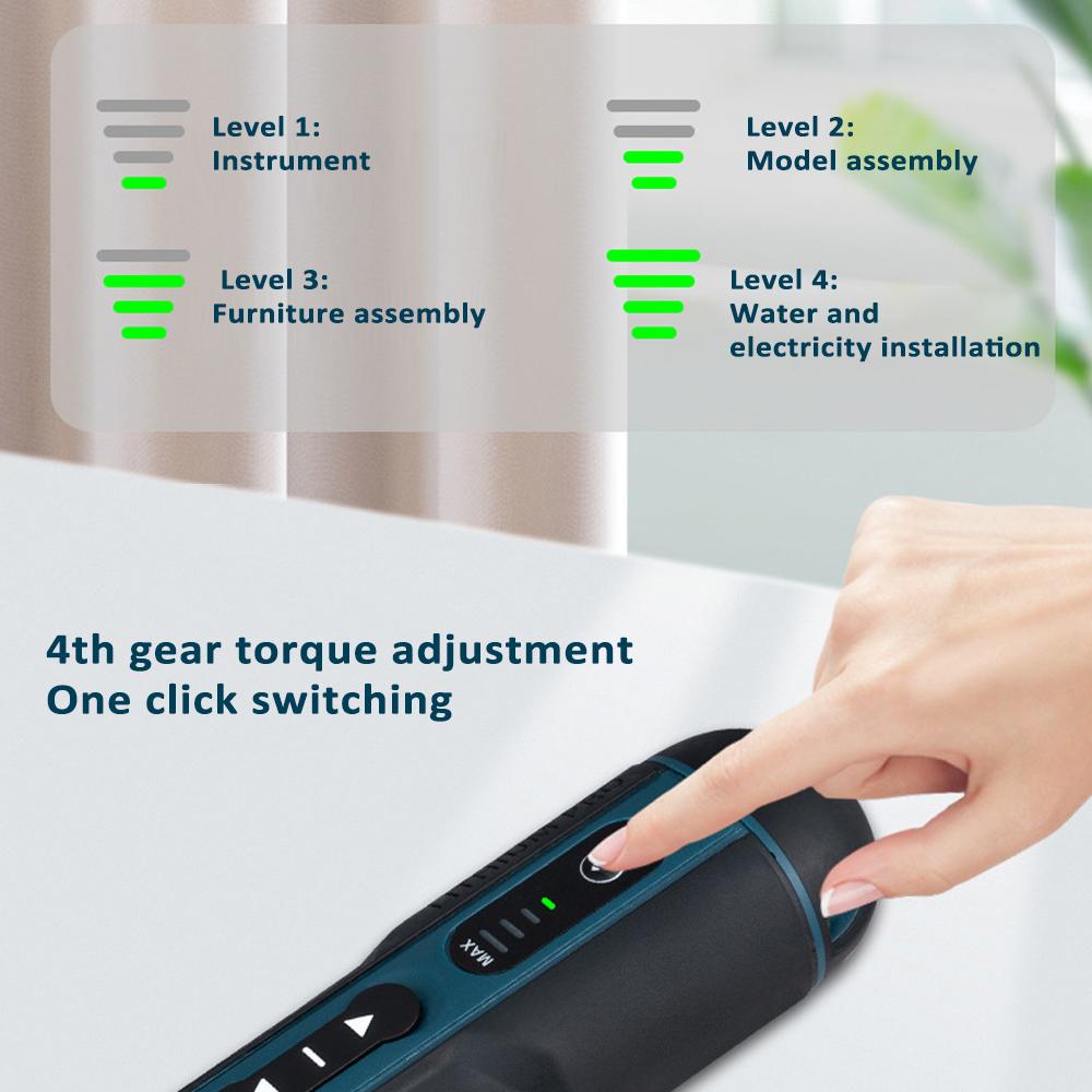 Cordless Electric Screwdriver Sets 105pack 3.6V 5Nm USB Rechargeable LED Light 4 Gear Torque Adjustment for Home Instrument Installation