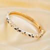 Lightweight Metal Cloisonne Floral Bangle Rhinestone Thin Bracelet  Holiday Presents