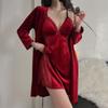 Сексуальный кружевной халат-кимоно, платье, осенне-зимний бархатный женский свадебный пижамный комплект, свободная домашняя одежда из бархата