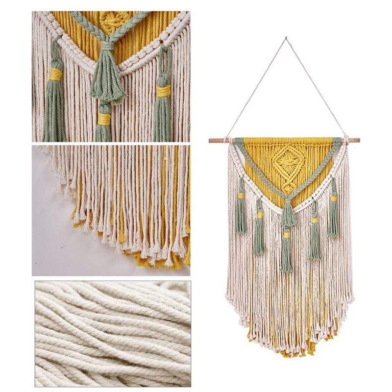 Colorful Handwoven Cotton Rope Tassels Wall Hanging Tapestry for Home Decoration Living Room or Bedroom Wall Pendant