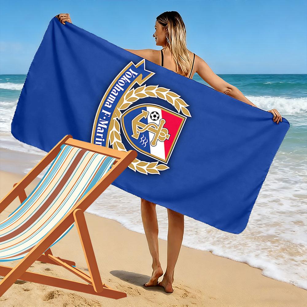 Yokohama F-Marinos Logo Design Beach Towel Quick-drying for Travel Outdoor Sports Jogging Beach and Swimming