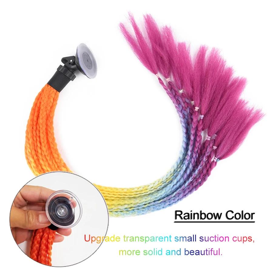 24-дюймовый шлем, косички, хвостик для женщин, мотоциклетный шлем, косички, хвостик для мотоцикла, косички, хвостик с присоской