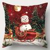 Christmas and New Year Decoration Pillowcase Santa Claus Snowman Pillow Cover Living Room Sofa Cushion Cover Home Decoration