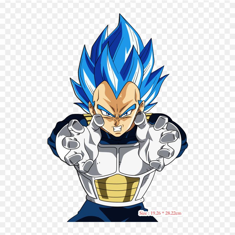 Patches For Clothes Bag Iron On Thermal Stickers Vegeta Nani Vegeta Goku Pattern Washable Heat Transfer