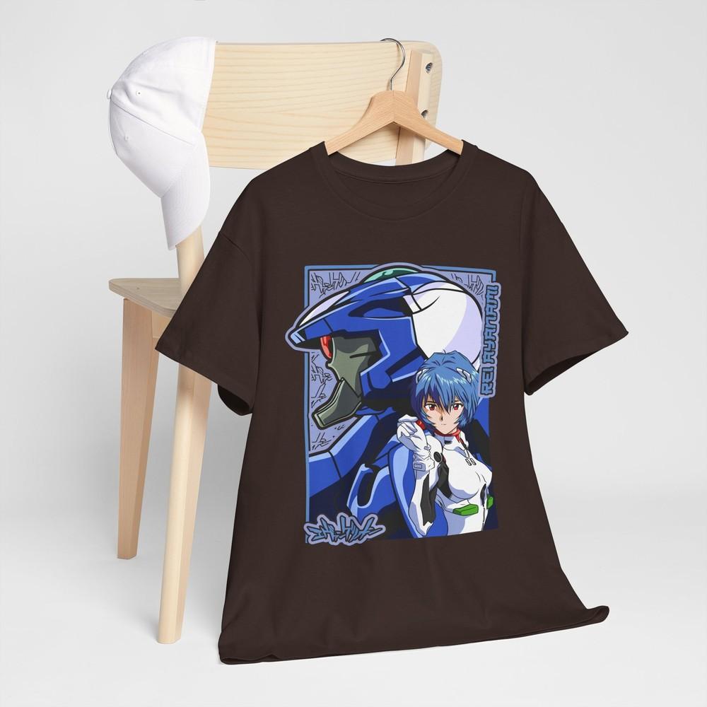 Футболка Neon Genesis Evangelion Рей Мисато Аска Аниме Ваифу Синдзи Черная Рубашка