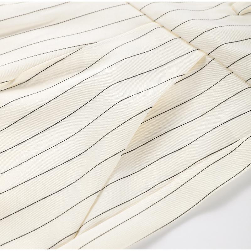 Модные женские костюмы с полосатым жилетом и брюками, без рукавов, с отложным воротником, женский комплект из 2 предметов, весна-лето 2025, повседневный