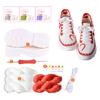 1 Set Hand-woven Hook Soles Anti-kick Soft Rubber Soles+Hollow Line Hand-knitted DIY Slippers Sandals Shoes Crocheted Material