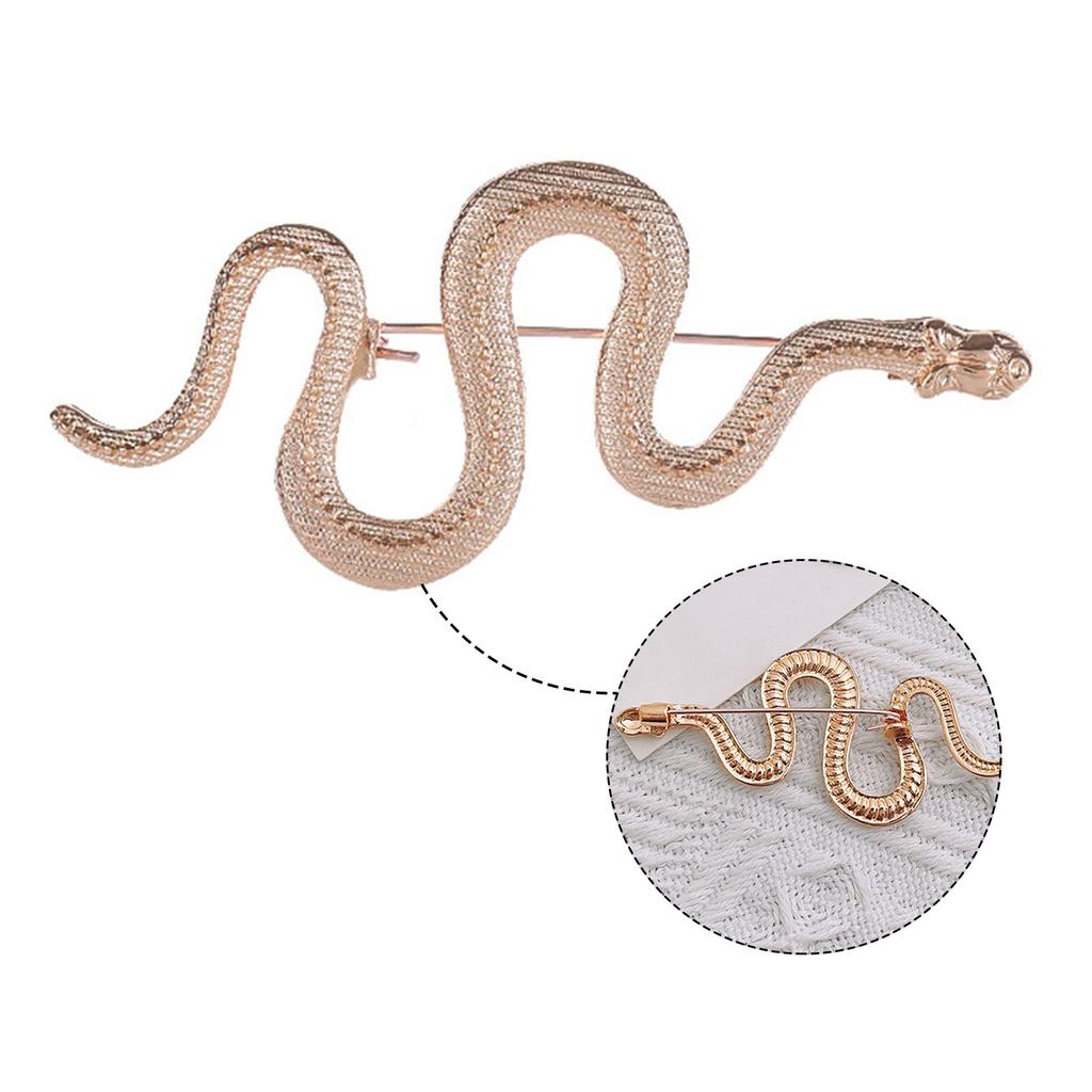 Metal Snake Shape Brooch Medusa Badge Pin Nonfade Charm Pin For Everyday Use And Festival Formal Event Women Men Unisex