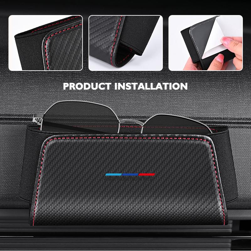 Car Seat Side Interior Storage Pocket Leather Organizer Bag Phone Net Pocket Holder For BMW E91 E92 E93 E60 F10 F30 E39 E36 E87