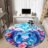 Underwater Love: Dolphin Heart Frame with FlowersRound Non-Slip chair mat chair carpet for office Rugs for Office Decor Gift For Valentine's Day Mothe