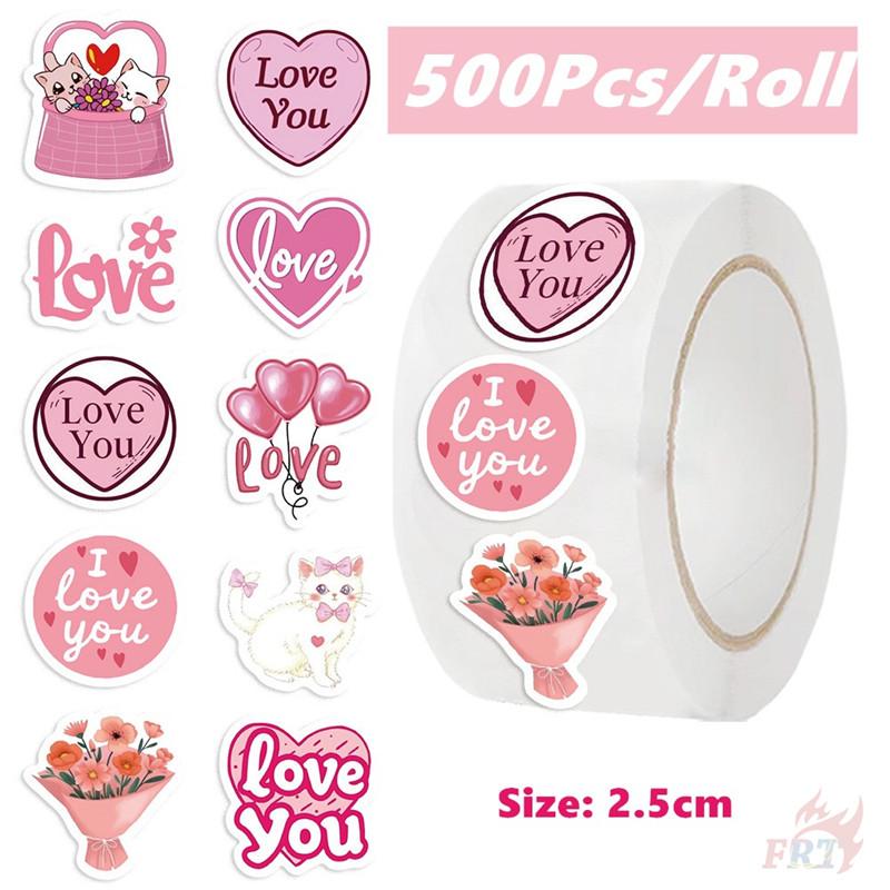 500 шт./рулон розового цвета ко Дню святого Валентина - Сладкая любовь Детские награды Наклейки - DIY Скрапбукинг Декор Альбом Запечатывание Этикетки Наклейки