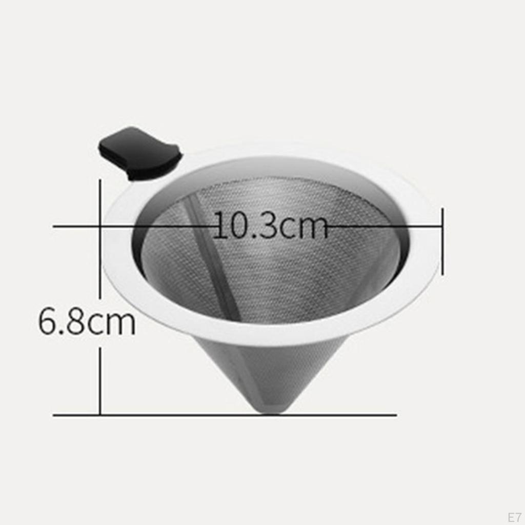 Coffee Cone Strainer Pour Over Maker Mesh Filters Portable with Collapsible Holders
