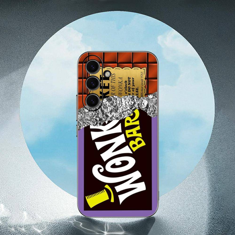 Шоколадный батончик Wonka Для Samsung Galaxy S23 S24 S25 Ultra S22 Plus S21 Черный Мягкий Чехол Водонепроницаемый Мягкий Чехол
