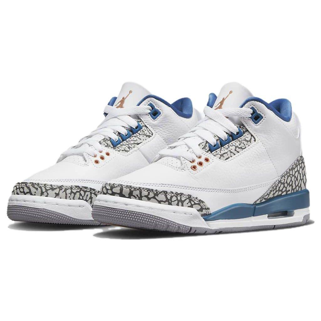 Детские кроссовки Air Jordan 3 Retro GS Washington Wizards White True-Blue Metallic-Copper DM0967-148