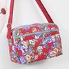 Casual Retro Nylon Shoulder Bag Multi Layered Floral Print Mother Handbag Women's Fashion Vintage Flower Crossbody Bags