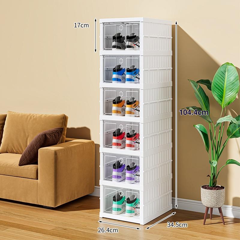 Transparent Dustproof Shoe Cabinet Multi-functional Large Capacity Stackable Shoes Cabinet Stackable Storage Organization Box